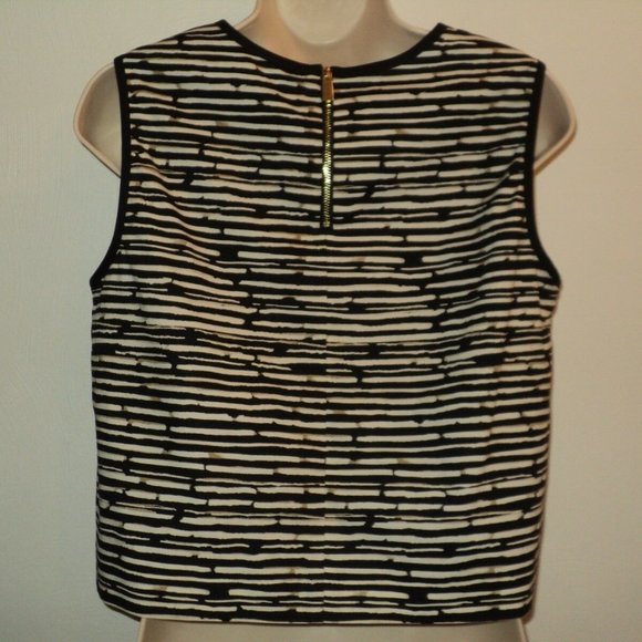 Vince Camuto Top Cropped Sz Small Abstract Stripes - Picture 2 of 3